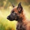 Profile portrait of a cute Belgian Shepherd puppy in the nature. Belgian Shepherd pup portrait on sunny summer day. Outdoor