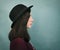 Profile Portrait Lady Wearing Hat Concept