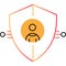 Profile security outline icon vector user privacy