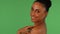 Profile shot of a gorgeous African woman on chromakey background