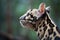 profile shot of sunda clouded leopard with jungle backdrop