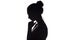 Profile silhouette of a sad girl with a hand at the chin, a young woman lowered her head and praying to God