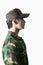 Profile of Solider With Hat, China, Studio Shot