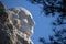 A profile view of George Washington`s face on Mount Rushmore in South Dakota.