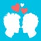 Profiles of two men homosexual couple