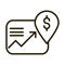 Profit arrow money location pin financial business stock market line style icon