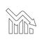 Profit decline icon, loss arrow, vector illustration