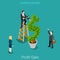 Profit gain successful investment harvest flat vector isometric