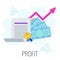 Profit Infographics strategy Pictogram. Flat vector illustration.