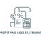 Profit and loss statement vector line icon, linear concept, outline sign, symbol