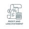 Profit and loss statement vector line icon, linear concept, outline sign, symbol