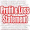 Profit & Loss Statement word with zoom in effect