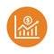 Profit statistics icon, Earning growth chart