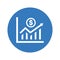 Profit statistics icon, Earning growth chart