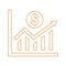 Profit statistics icon, Earning growth chart