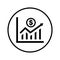 Profit statistics icon, Earning growth chart