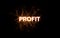 PROFIT title word in glowing sparkler