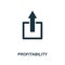 Profitability icon. Monochrome style design from business ethics icon collection. UI and UX. Pixel perfect profitability