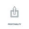 Profitability icon. Thin line design symbol from business ethics icons collection. Pixel perfect profitability icon for web design