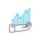 Profitability monitoring vector thin line stroke icon. Profitability monitoring outline illustration, linear sign