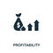 Profitability vector icon symbol. Creative sign from business administration icons collection. Filled flat Profitability icon for