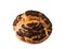 A profiterole, french choux pastry covered chocolate chips