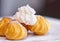 Profiterole with whipped cream