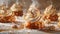 profiteroles dessert through a realistic and visually appealing photograph, featuring a large area for accompanying text