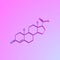 Progesterone chemical formula.