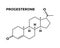 Progesterone female hormon structural chemical formula