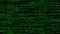 Program code of matrix on black background. Animation. Green text from set of codes providing matrix database. Large