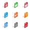 Program file icons, isometric 3d style