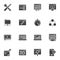 Programing and web design vector icons set