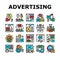 Programmatic Advertising Service Icons Set Vector