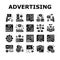 Programmatic Advertising Service Icons Set Vector