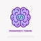 Programmer`s thinking: brain with code. Thin line icon. Modern vector illustration