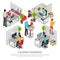 Programmers Coworking Space Isometric Composition