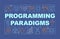 Programming approaches word concepts dark blue banner