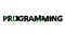 Programming black - green cybernetic digital text, isolated - object 3D illustration