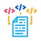 Programming code file icon vector outline illustration