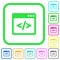 Programming code in software window vivid colored flat icons icons