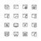 Programming, coding applications icons in thin line style