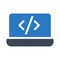 Programming glyph colour vector icon
