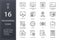 Programming line icons set. Black vector illustration. Editable stroke.