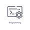 programming outline icon. isolated line vector illustration from  collection. editable thin stroke programming icon on white