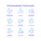 Programming paradigms blue gradient concept icons set