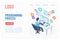 Programming process landing page isometric vector template