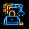 Programming Robot neon glow icon illustration