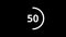 progress bar in the form of a white circle with changing numbers from 0 to 100 on black background.