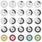 Progress circles with increments in gray design. Vector illustration